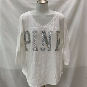 Victoria Secret Pink Sequin Crew Neck